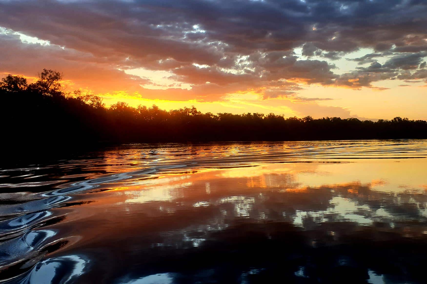 sunset on the billabong in Kakadu